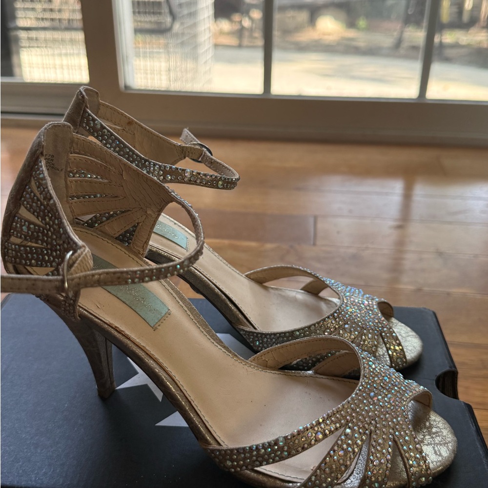 Betsey Johnson Sweet Champ Fav Rhinestone Heels